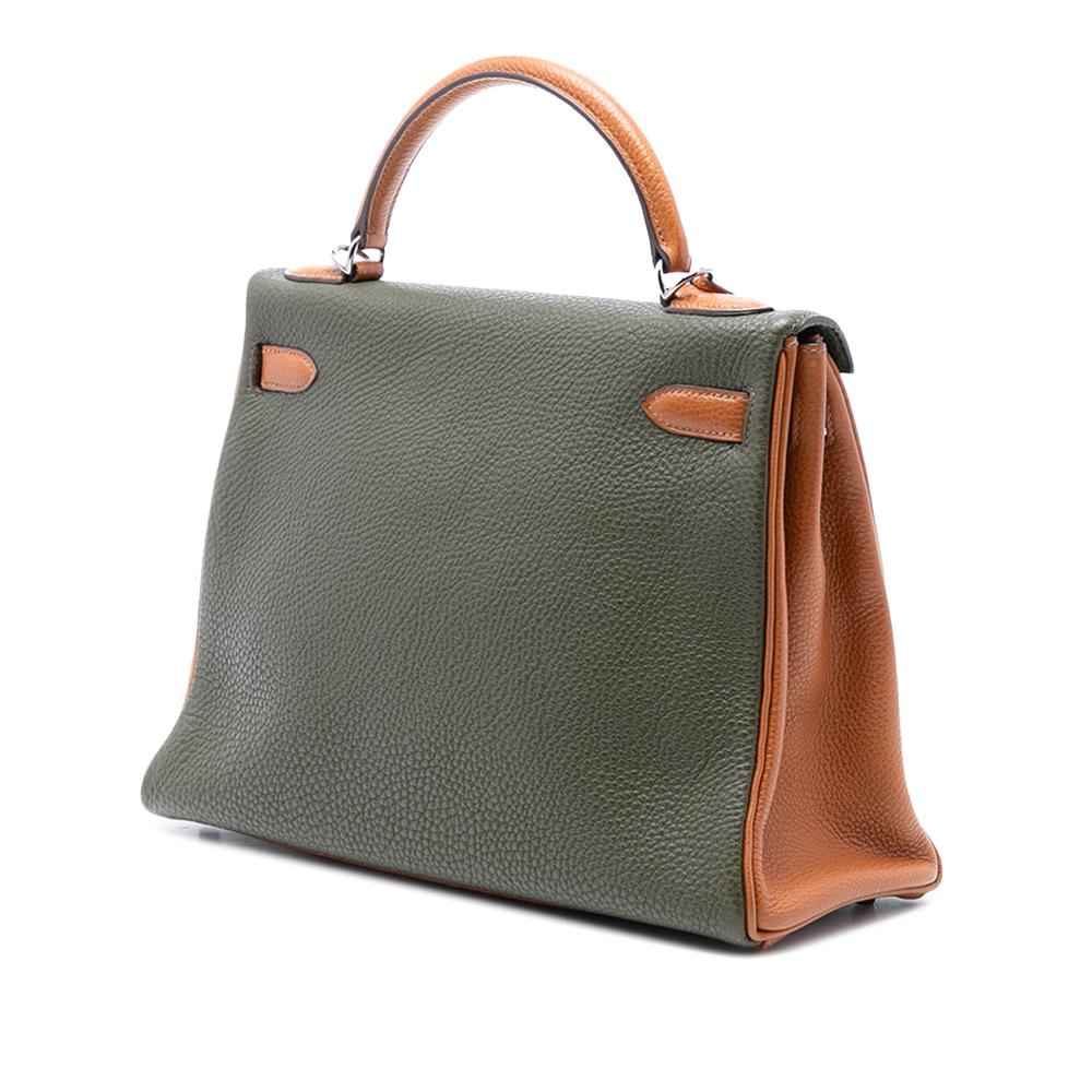 Hermès AB Hermès Green Light Green Calf Leather Tricolor Togo Kelly II Retourne 32 France