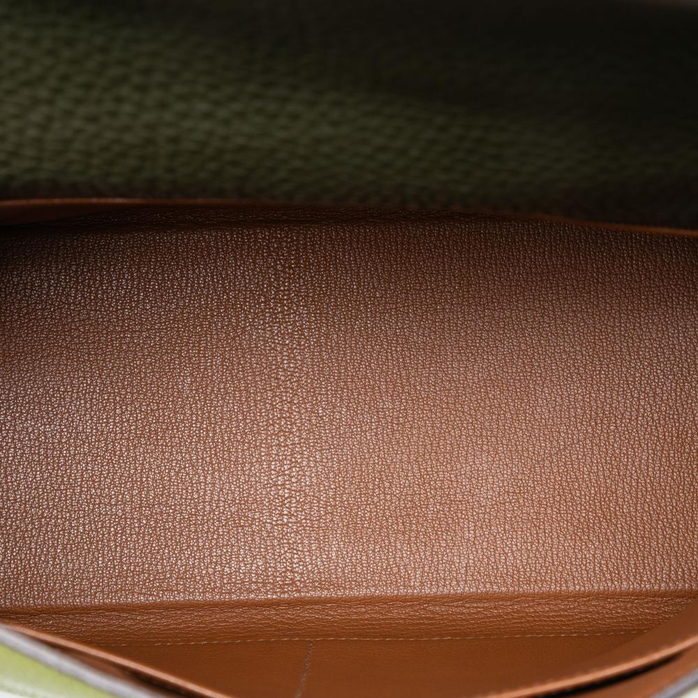 Hermès AB Hermès Green Light Green Calf Leather Tricolor Togo Kelly II Retourne 32 France