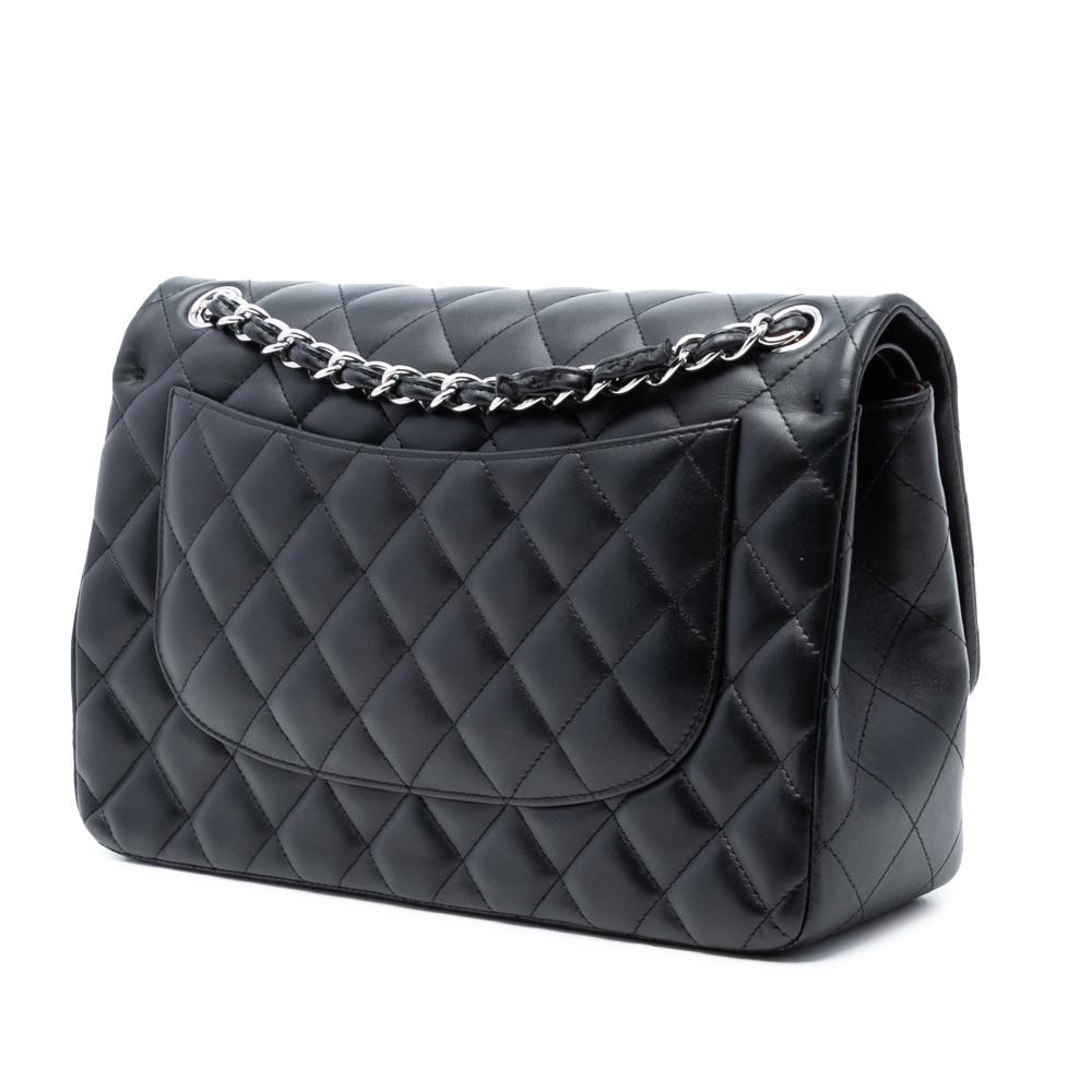 Chanel AB Chanel Black Lambskin Leather Leather Jumbo Classic Lambskin Double Flap France