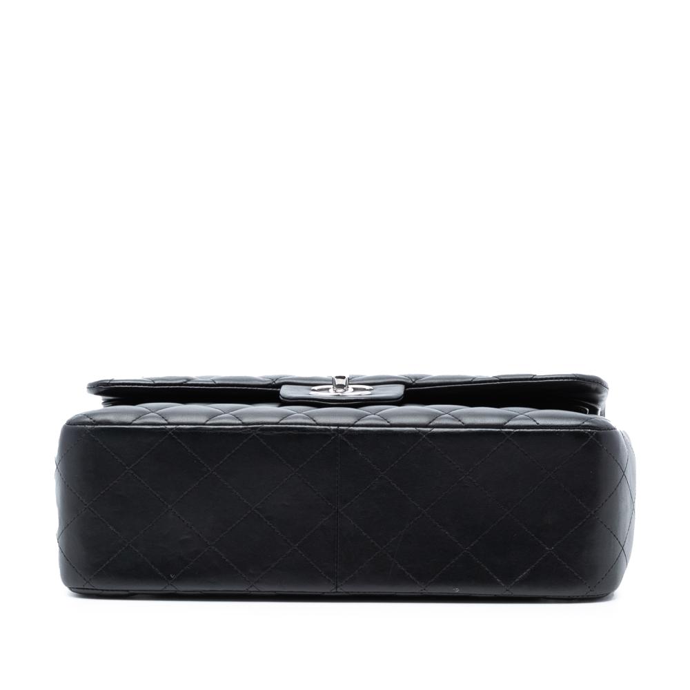 Chanel AB Chanel Black Lambskin Leather Leather Jumbo Classic Lambskin Double Flap France