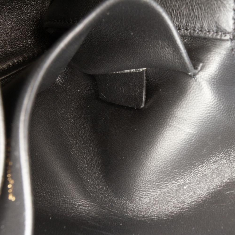 Celine AB Celine Black Calf Leather Smooth skin Cuir Triomphe Chain Shoulder Bag Italy