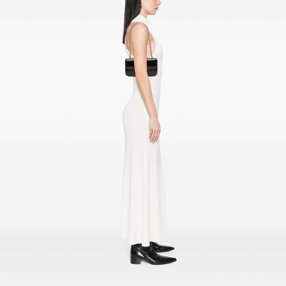 Celine AB Celine Black Calf Leather Smooth skin Cuir Triomphe Chain Shoulder Bag Italy