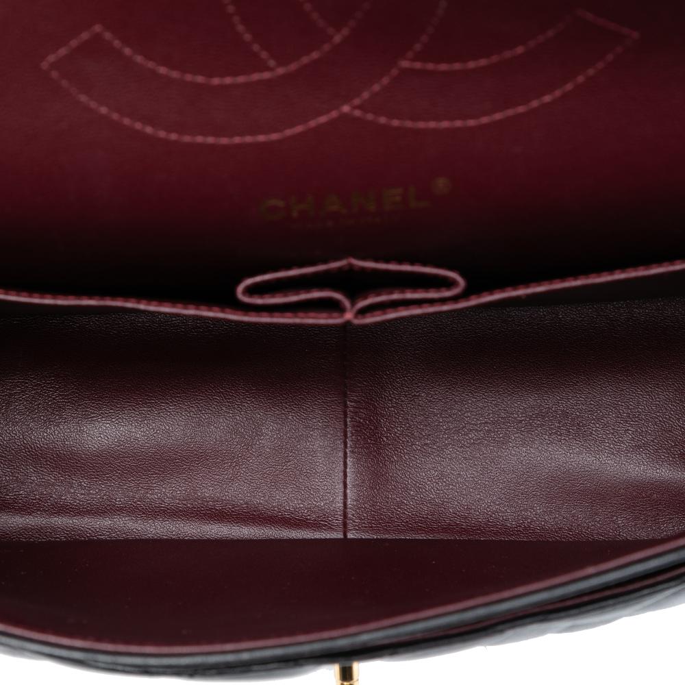 Chanel B Chanel Black Lambskin Leather Leather Jumbo Classic Lambskin Double Flap Italy