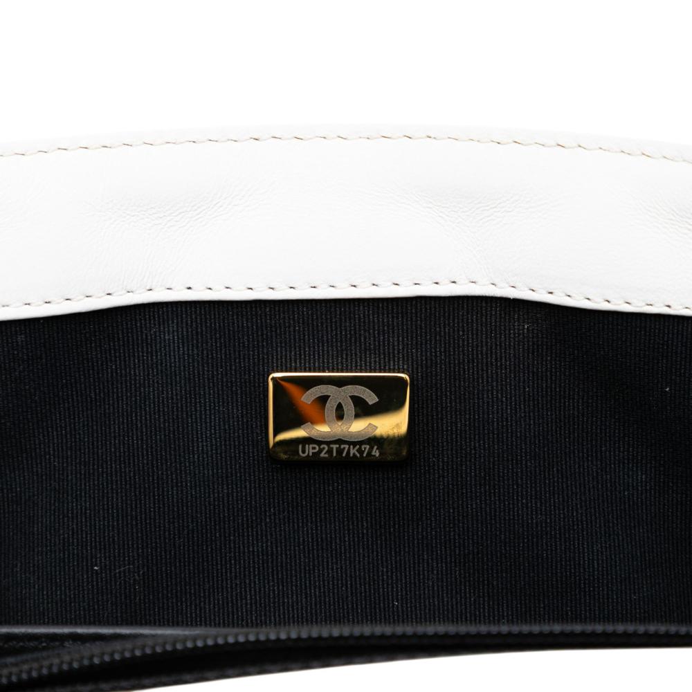 Chanel AB Chanel White Lambskin Leather Leather Medium Quilted Lambskin CC Single Flap Italy