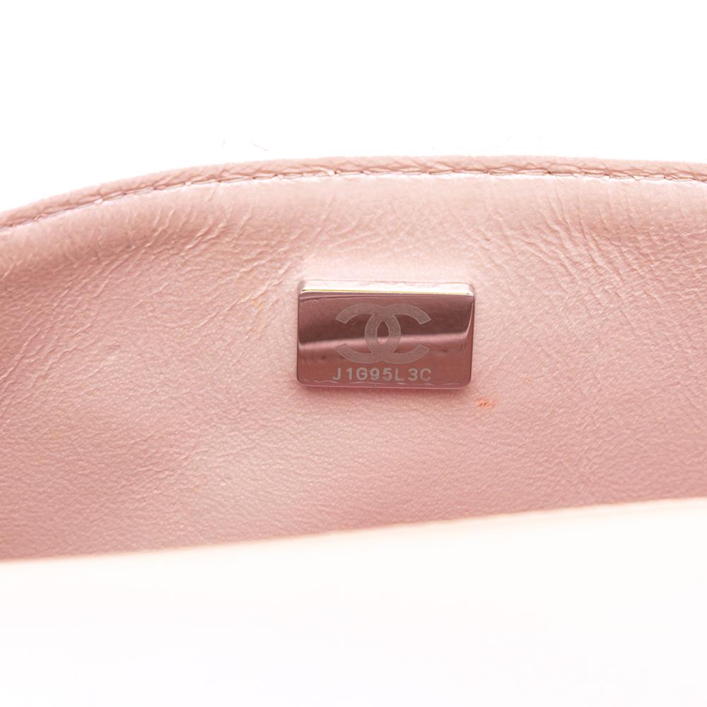 Chanel Pink Mini Rectangular Classic Iridescent Lambskin Single Flap Italy