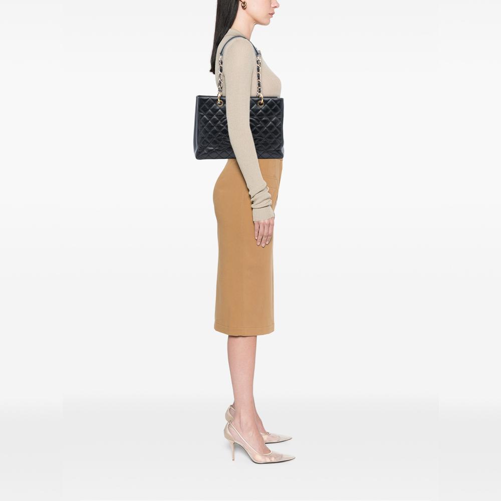 Chanel B Chanel Black Caviar Leather Leather Caviar Grand Shopping Tote Italy