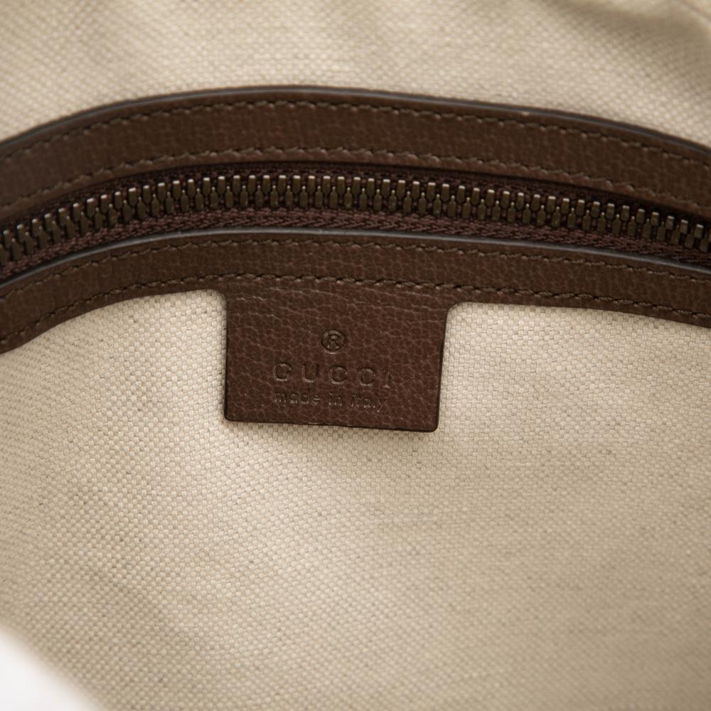 Gucci AB Gucci Brown Beige Coated Canvas Fabric Small GG Supreme Web Ophidia Messenger Bag Italy