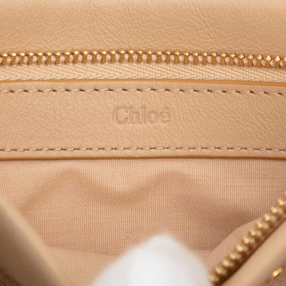 Chloé AB Chloé Brown Beige Calf Leather Mini Roy Clutch Spain