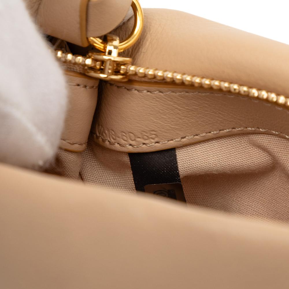 Chloé AB Chloé Brown Beige Calf Leather Mini Roy Clutch Spain