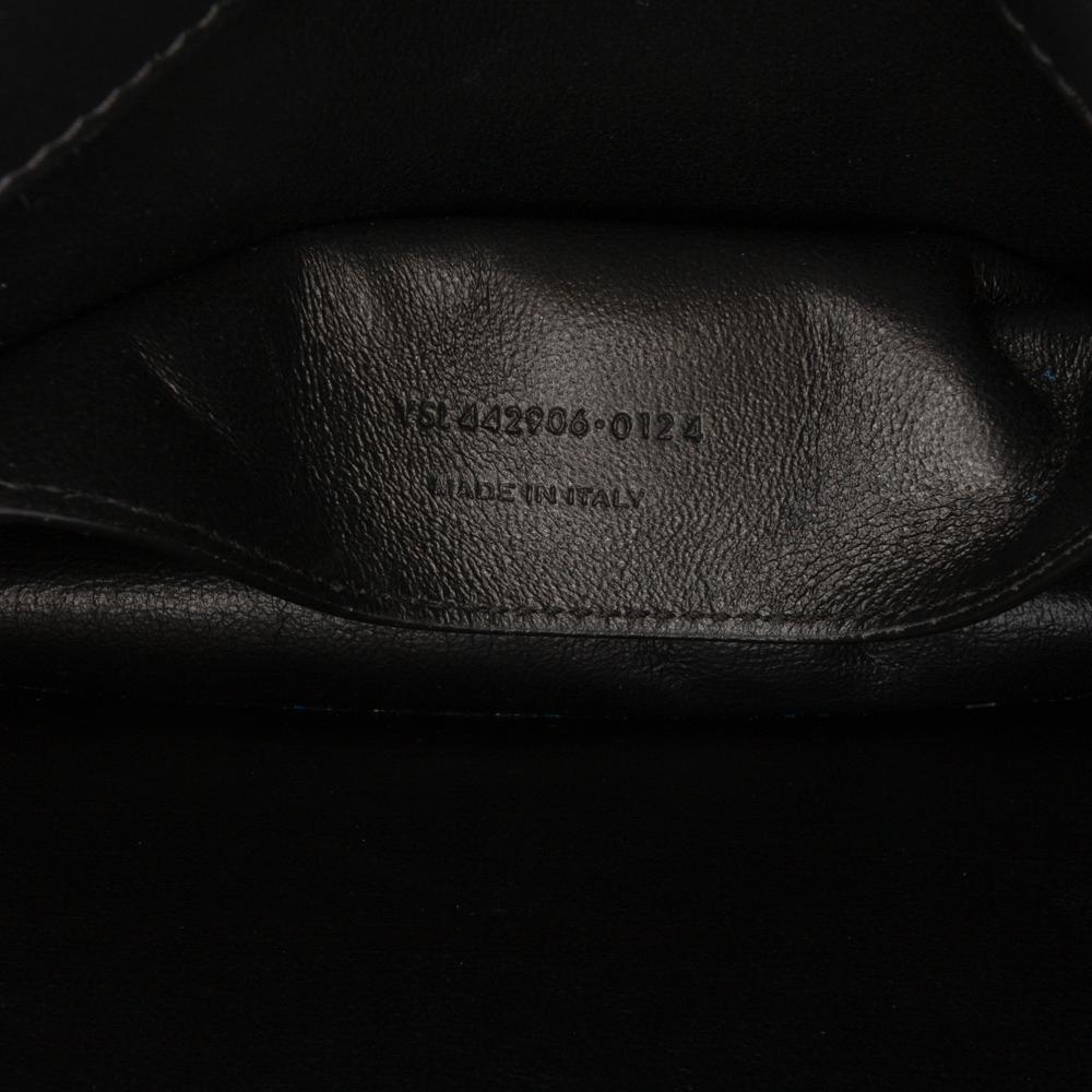 Saint Laurent AB Saint Laurent Black Calf Leather Medium Grained skin Monogram Sunset Crossbody Italy