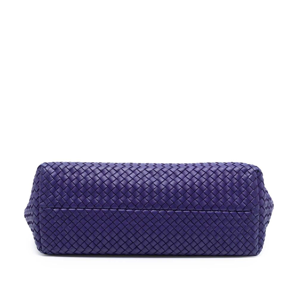 Bottega Veneta Purple Medium Lambskin Intreccio Cabat Tote Italy