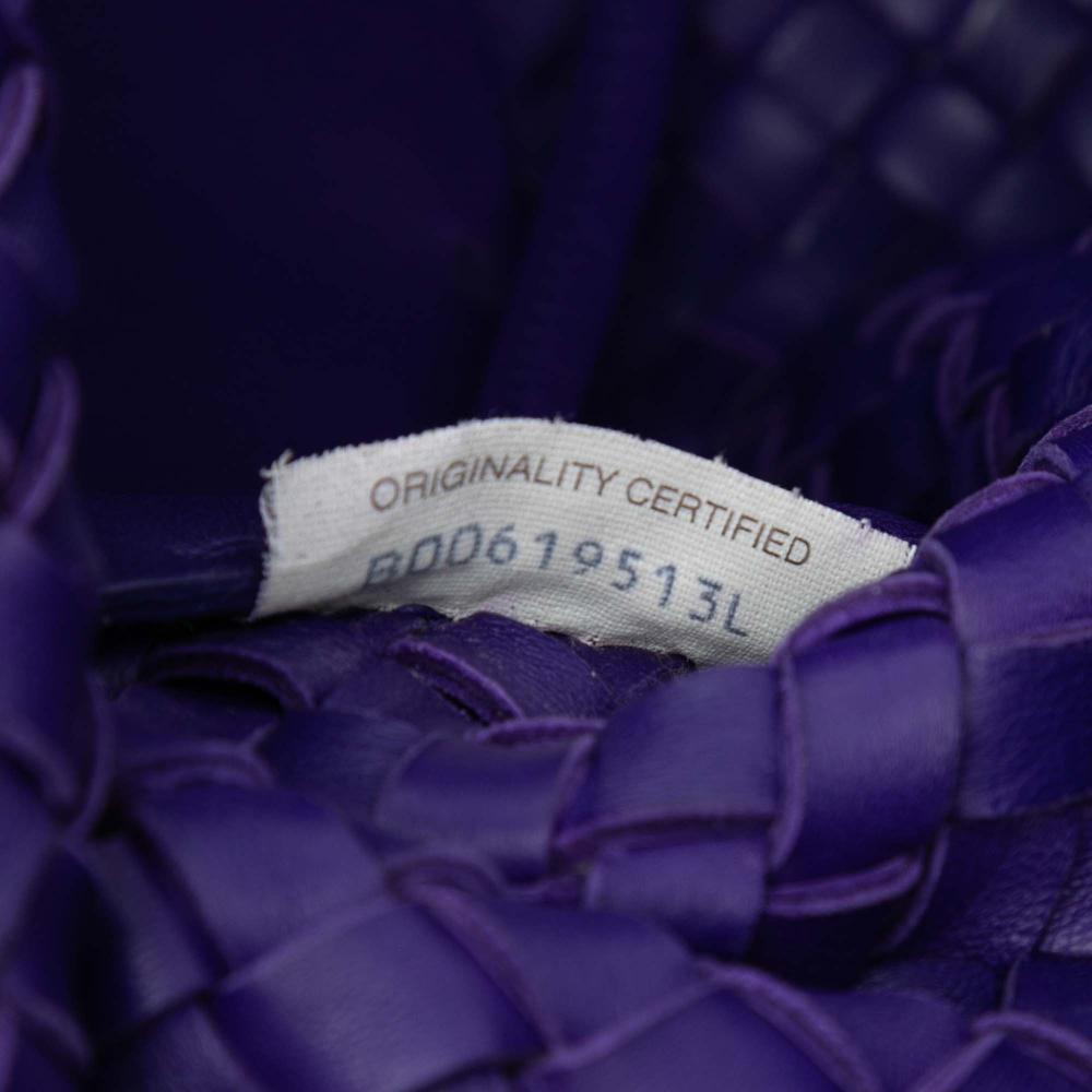 Bottega Veneta Purple Medium Lambskin Intreccio Cabat Tote Italy