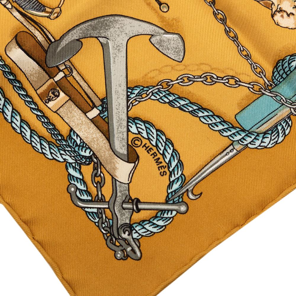 Hermès A Hermès Brown Camel with Multi Silk Fabric Musee Handkerchief France