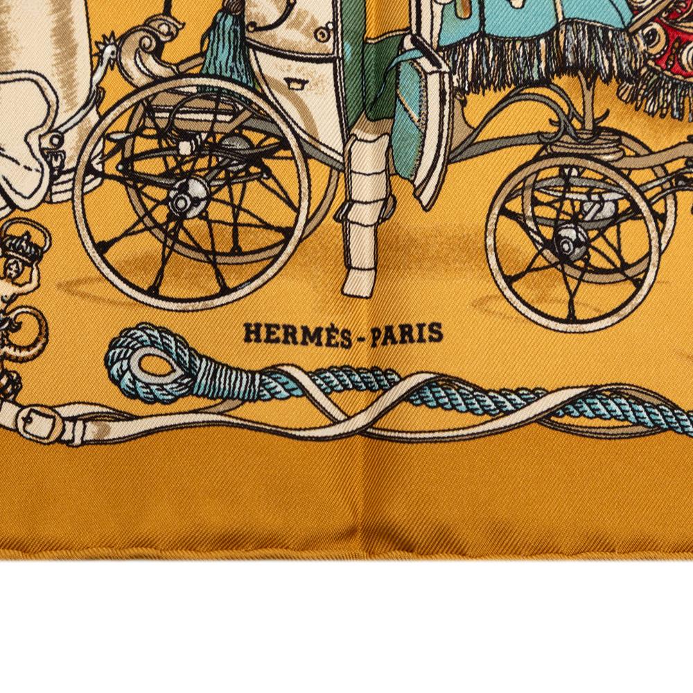 Hermès A Hermès Brown Camel with Multi Silk Fabric Musee Handkerchief France