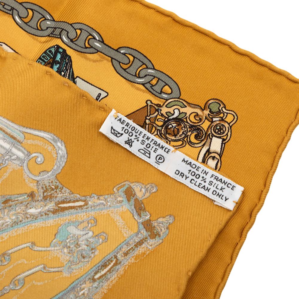 Hermès A Hermès Brown Camel with Multi Silk Fabric Musee Handkerchief France