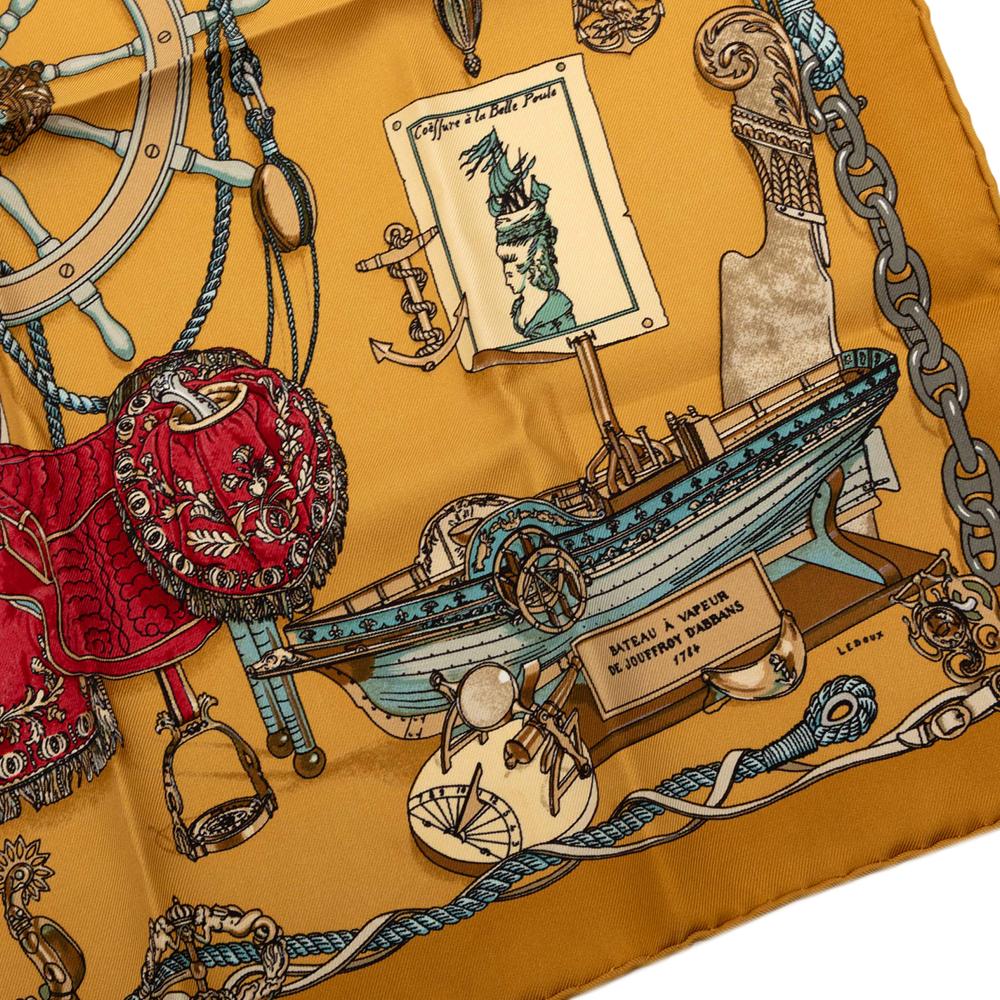 Hermès A Hermès Brown Camel with Multi Silk Fabric Musee Handkerchief France