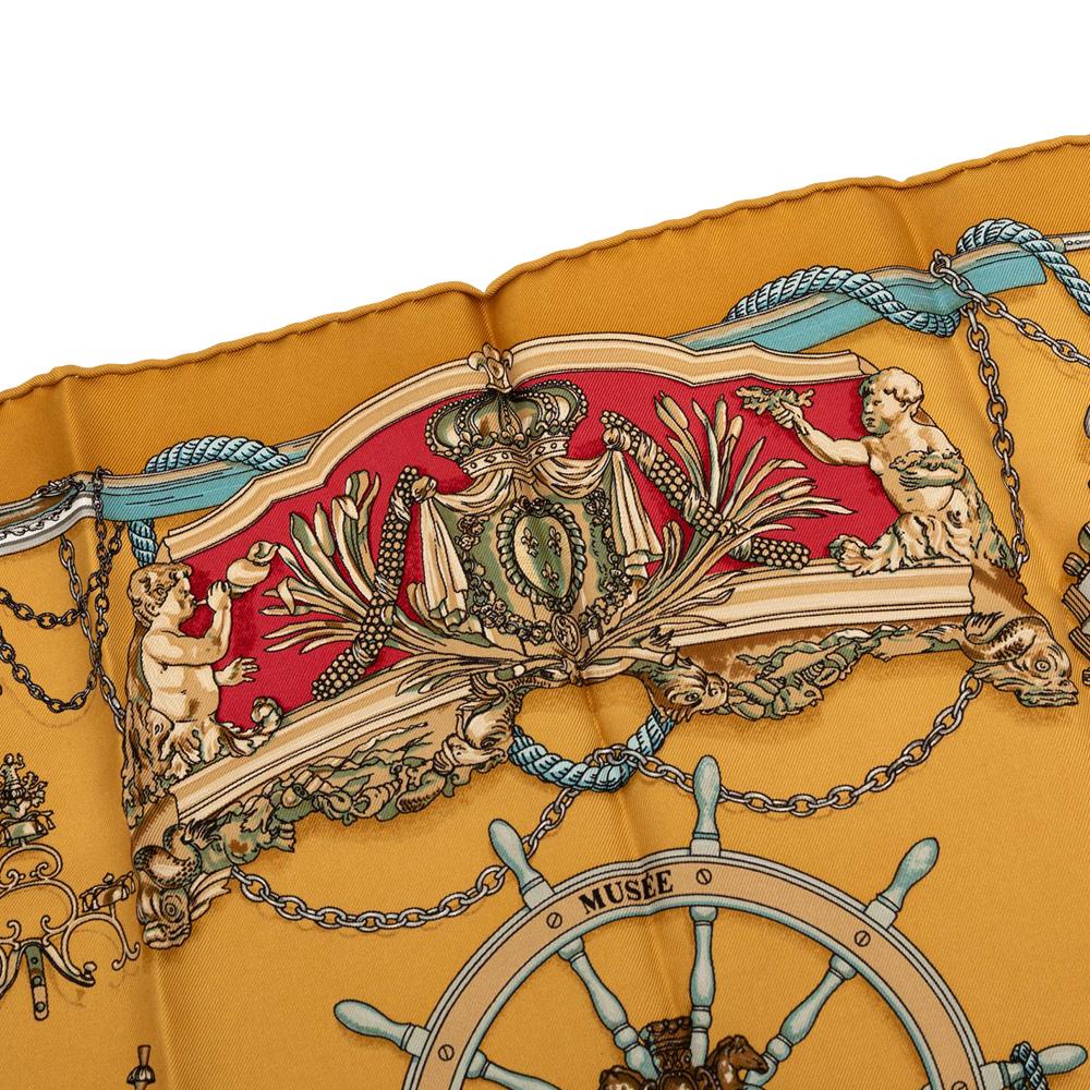 Hermès A Hermès Brown Camel with Multi Silk Fabric Musee Handkerchief France