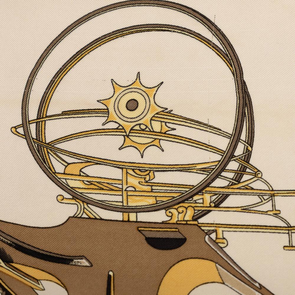 Hermès B Hermès White Ivory Silk Fabric Les Voitures a Transformation Scarf 90 France