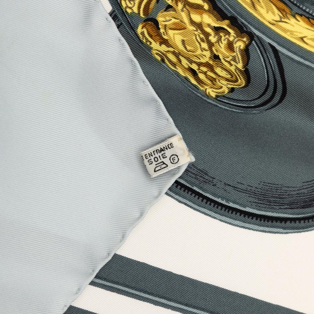 Hermès AB Hermès White Silk Fabric Brides de Gala Scarf 90 France