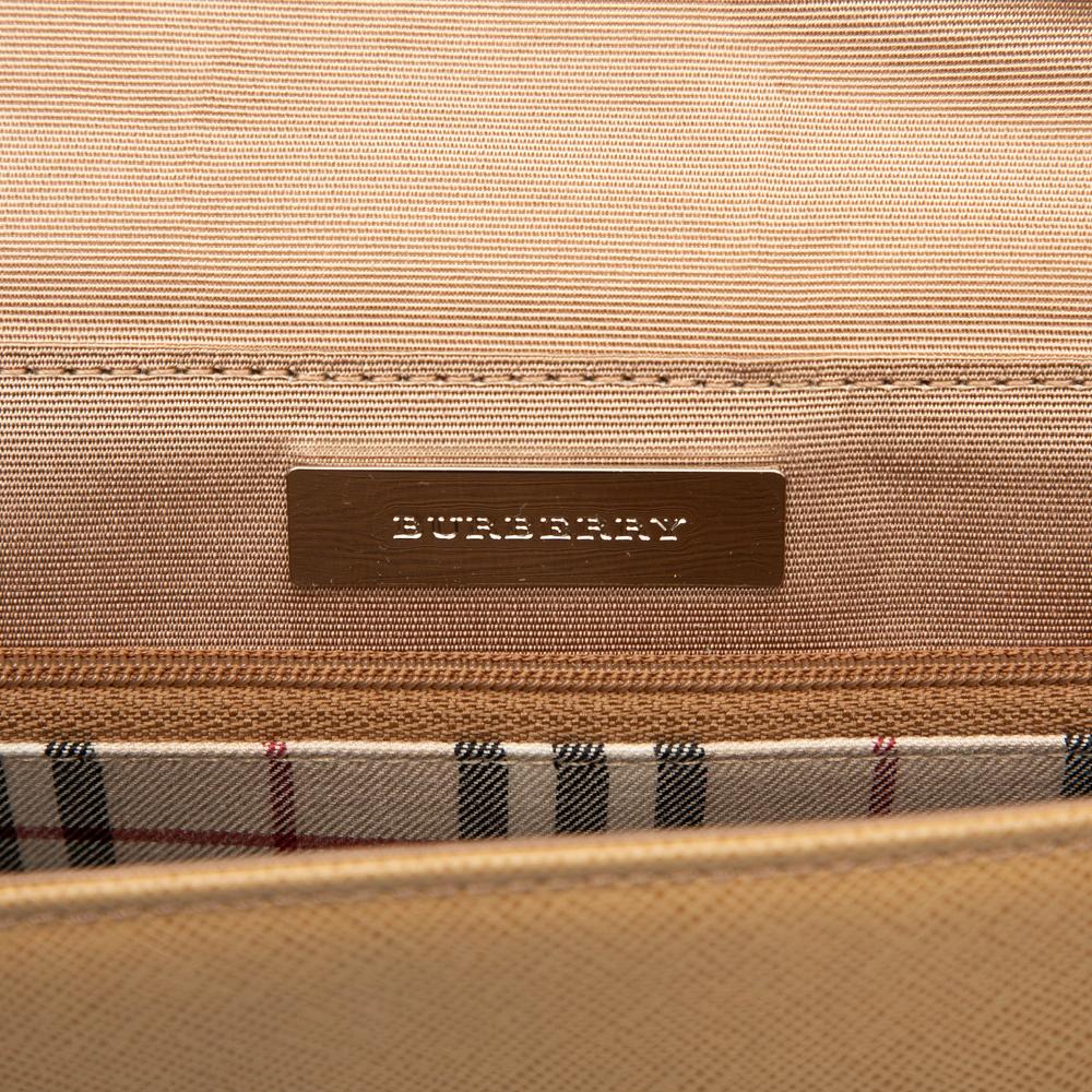 Burberry B Burberry Brown Beige Calf Leather Flap Shoulder Bag United Kingdom