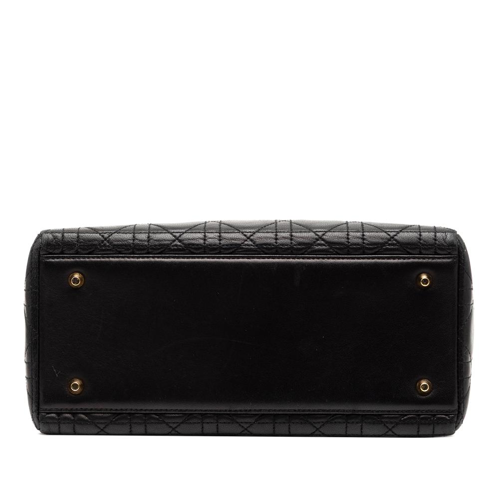 Christian Dior B Dior Black Lambskin Leather Leather Medium Lambskin Cannage Lady Dior Spain