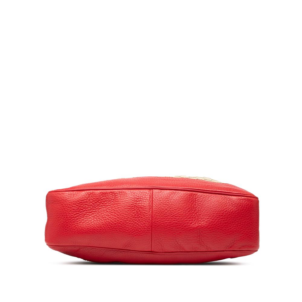 Gucci B Gucci Brown Beige with Red Canvas Fabric GG Bamboo Diana Satchel Italy