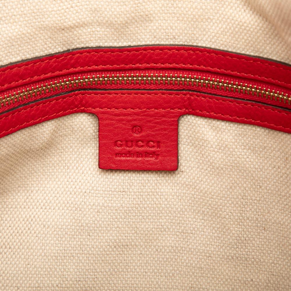 Gucci B Gucci Brown Beige with Red Canvas Fabric GG Bamboo Diana Satchel Italy