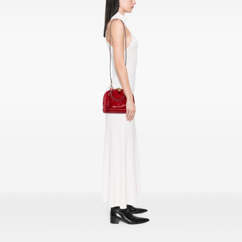 Louis Vuitton AB Louis Vuitton Red Vernis Leather Leather Monogram Vernis Alma BB France