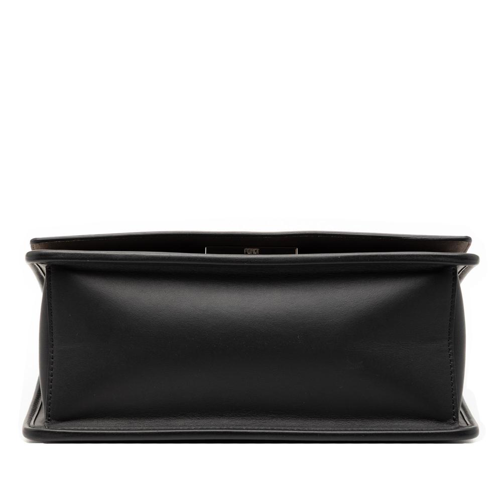 Fendi AB Fendi Black Calf Leather Smooth Kan I F Satchel Italy