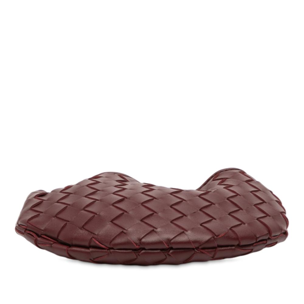 Bottega Veneta Red Bordeaux Lambskin Leather Leather Baby Lambskin Intrecciato Sardine Satchel Italy