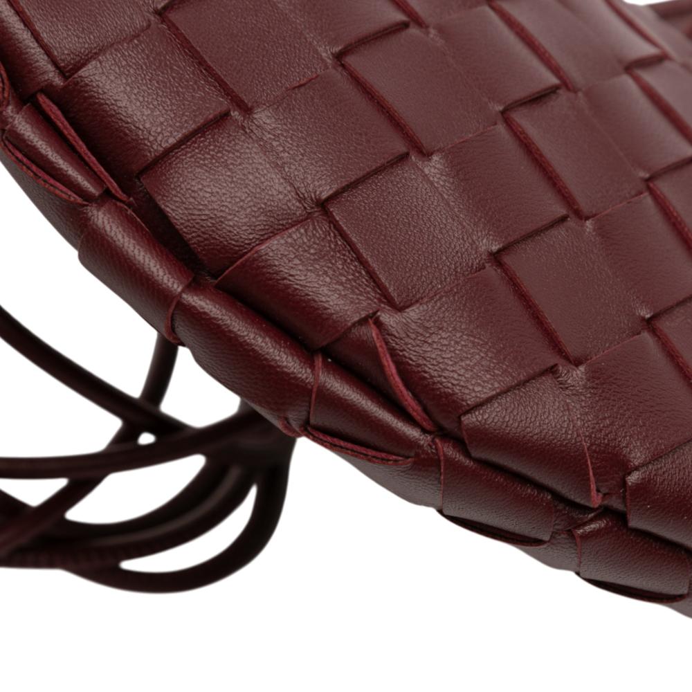 Bottega Veneta Red Bordeaux Lambskin Leather Leather Baby Lambskin Intrecciato Sardine Satchel Italy