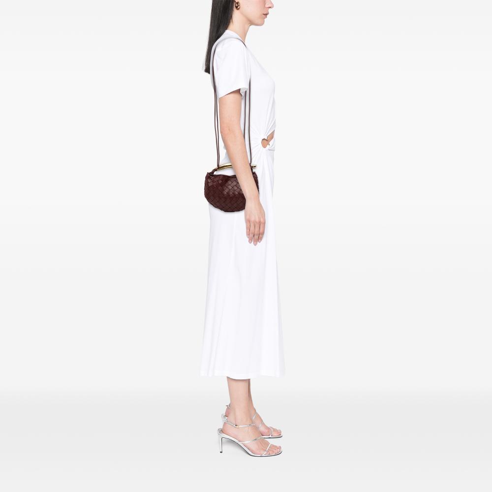 Bottega Veneta Red Bordeaux Lambskin Leather Leather Baby Lambskin Intrecciato Sardine Satchel Italy