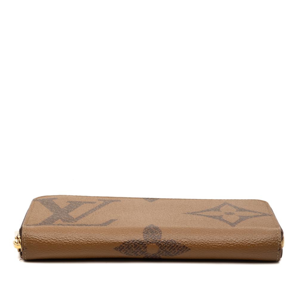 Louis Vuitton B Louis Vuitton Brown Monogram Canvas Fabric Monogram Giant Reverse Zippy Long Wallet Spain