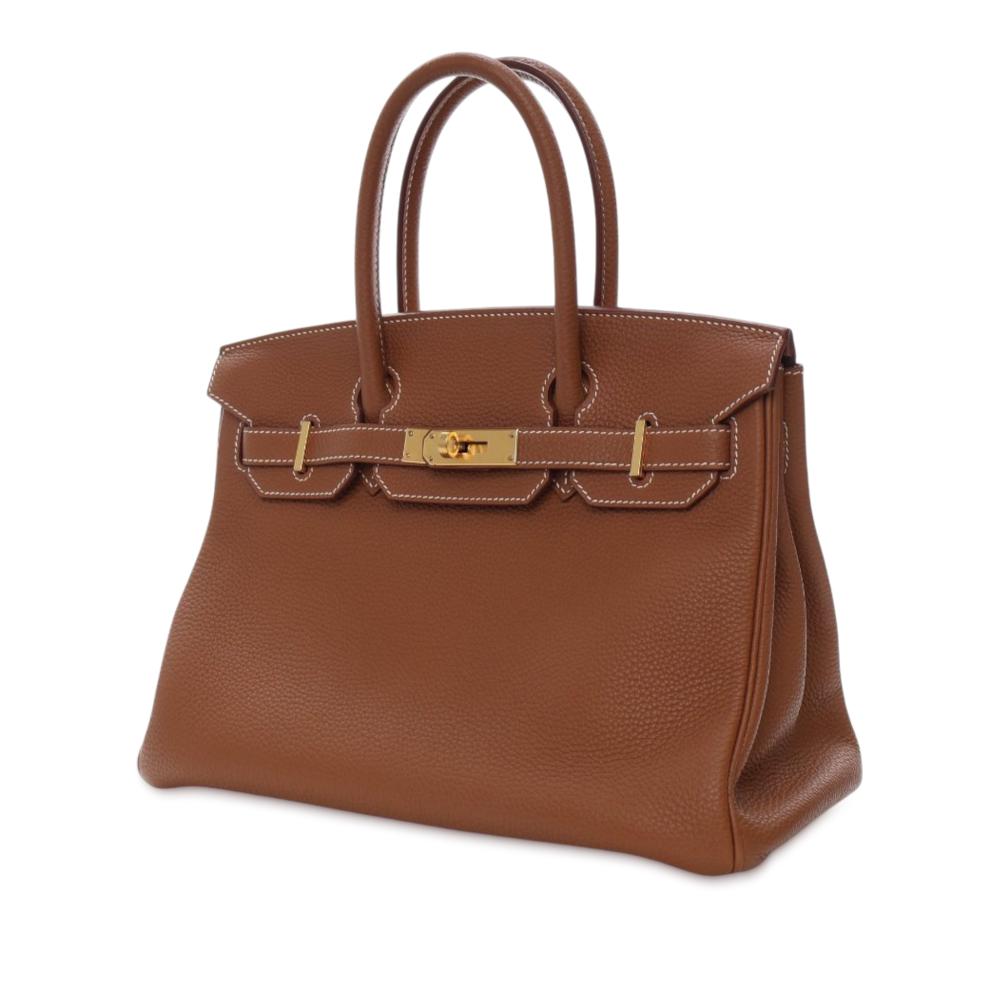 Hermès AB Hermès Brown Calf Leather Togo Birkin Retourne 30 France