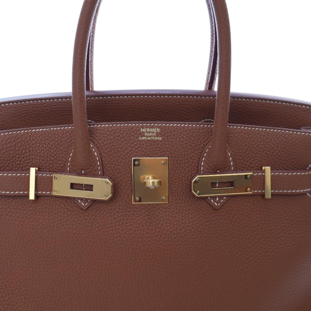 Hermès AB Hermès Brown Calf Leather Togo Birkin Retourne 30 France