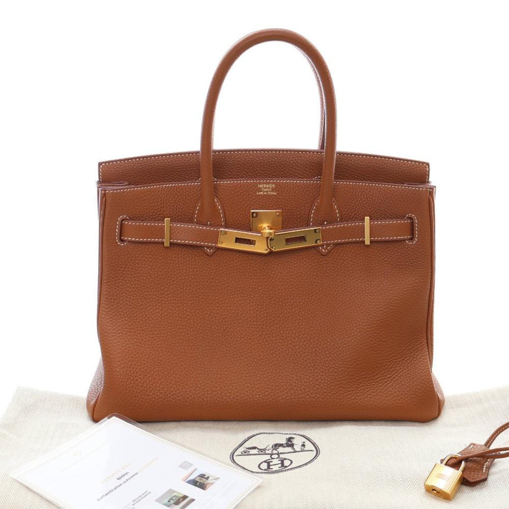 Hermès AB Hermès Brown Calf Leather Togo Birkin Retourne 30 France