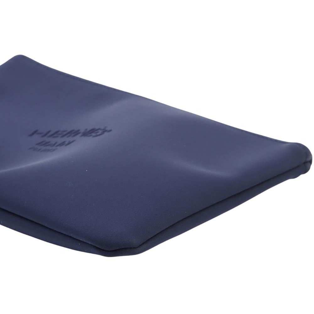 Hermès AB Hermès Blue Navy Chemical Fiber Fabric Medium Neoprene Neobain Case France