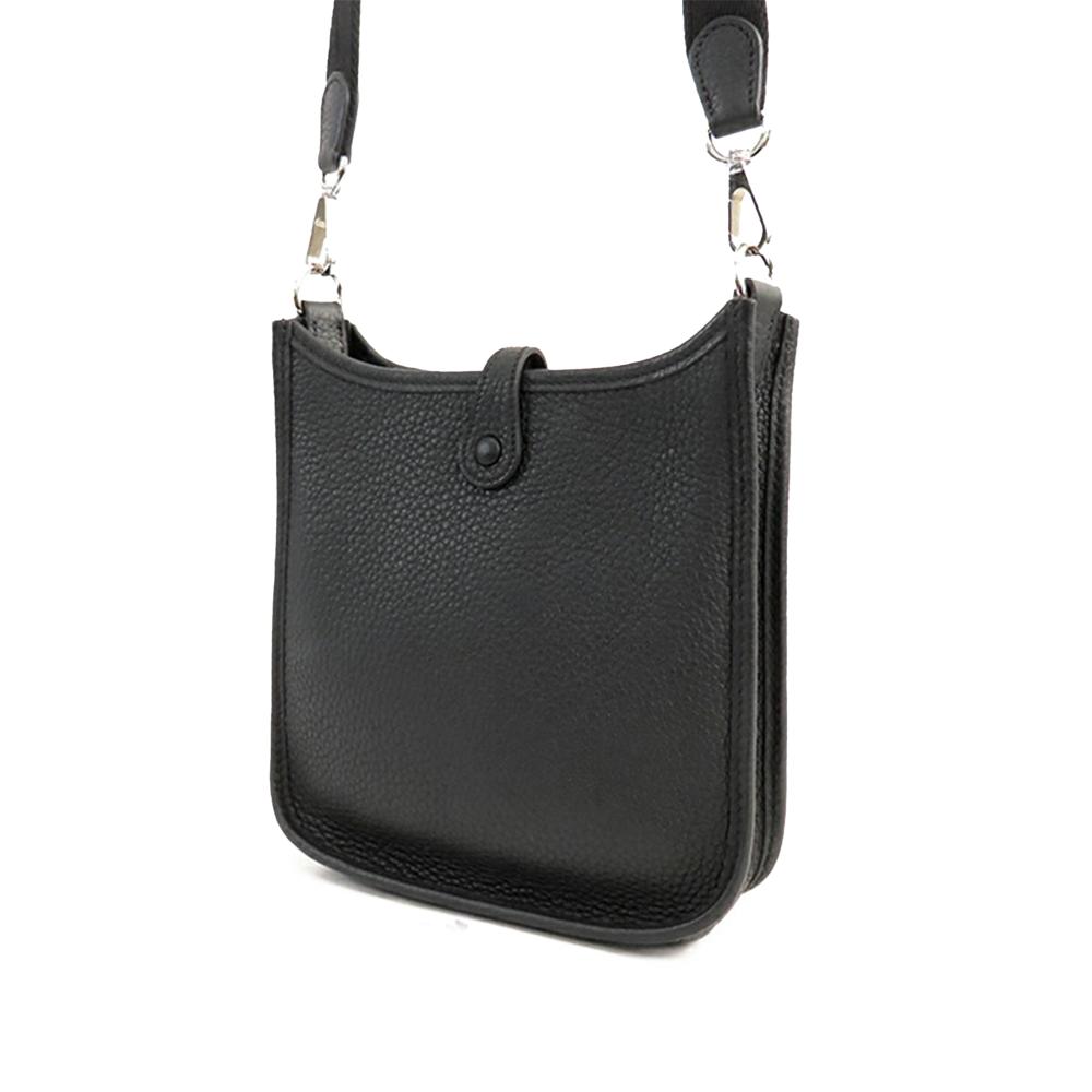 Hermès AB Hermès Black Calf Leather Clemence Evelyne TPM 16 France