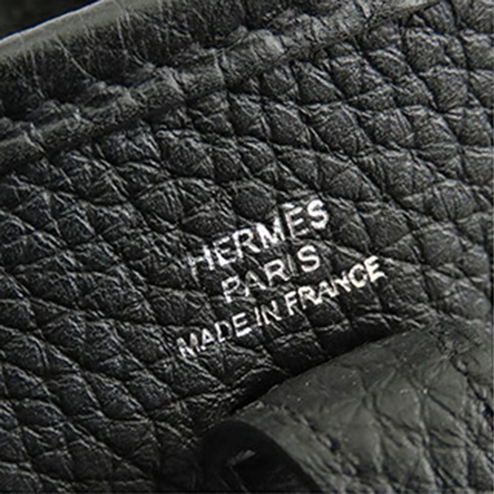 Hermès AB Hermès Black Calf Leather Clemence Evelyne TPM 16 France