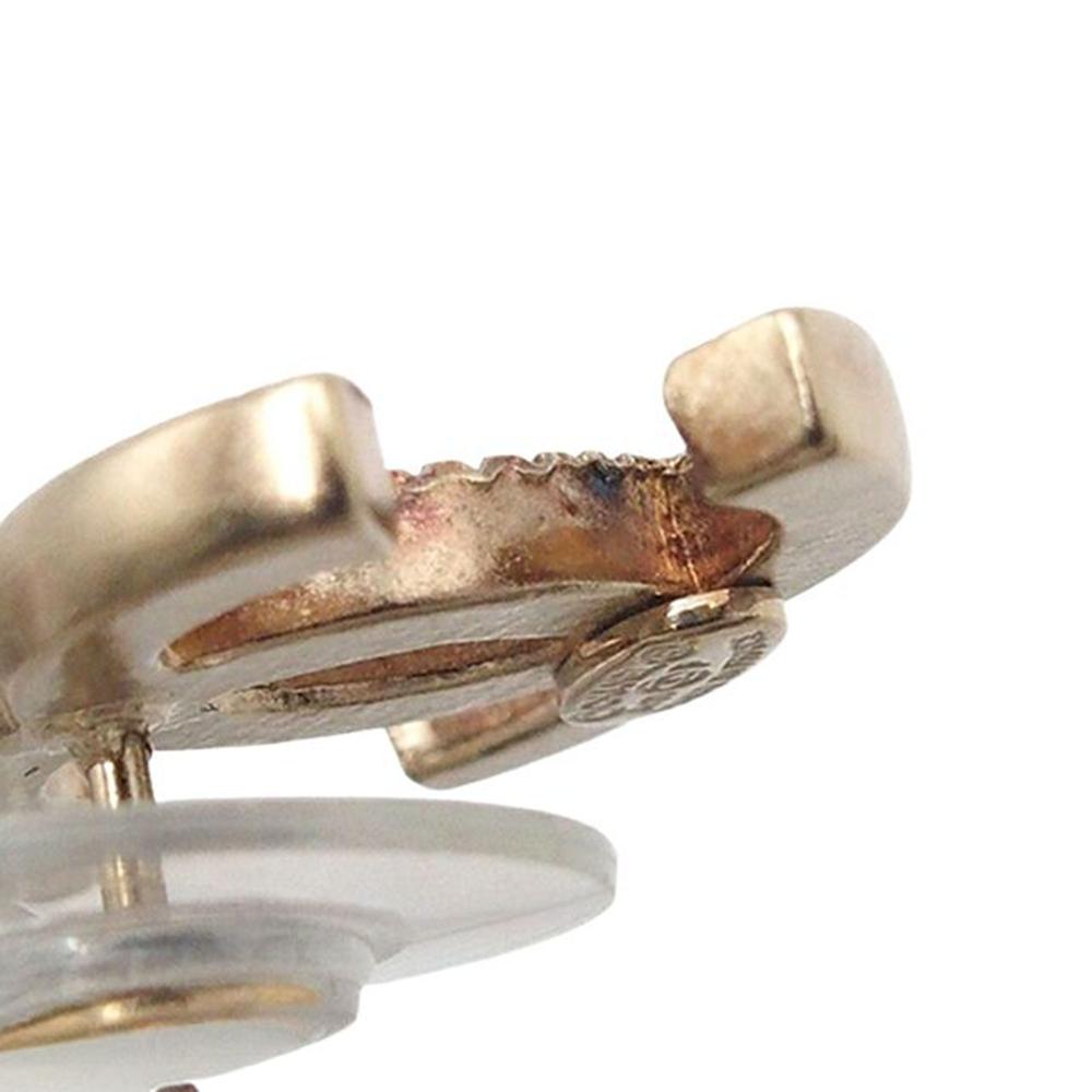 Chanel AB Chanel Gold Gold Plated Metal Crystal CC Push Back Earrings France