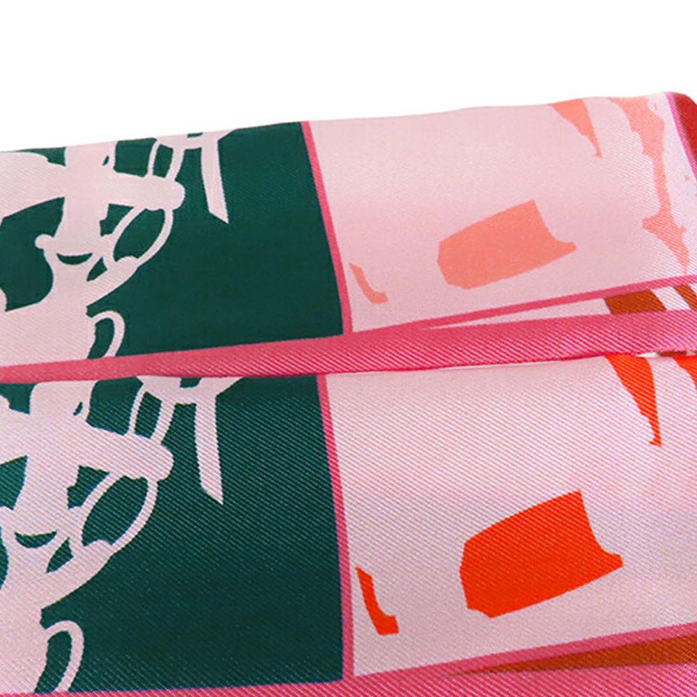 Hermès AB Hermès Pink with Multi Silk Fabric En Desordre Twilly Scarf France