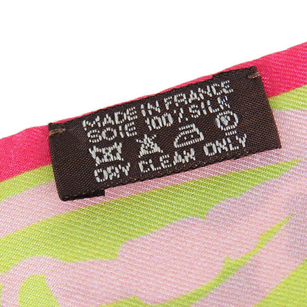 Hermès AB Hermès Pink with Multi Silk Fabric En Desordre Twilly Scarf France