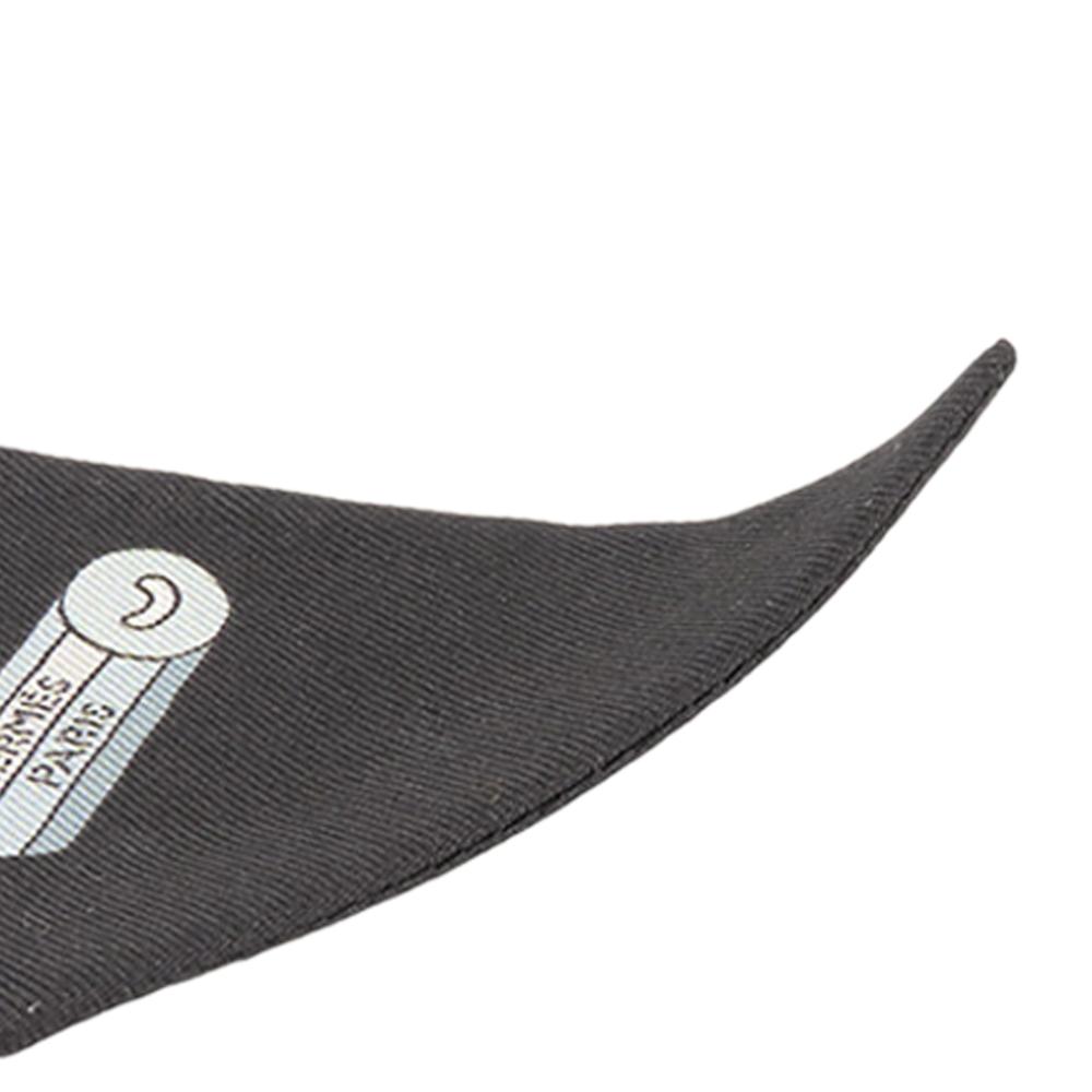 Hermès B Hermès Black Silk Fabric Cordages Twilly Scarf France