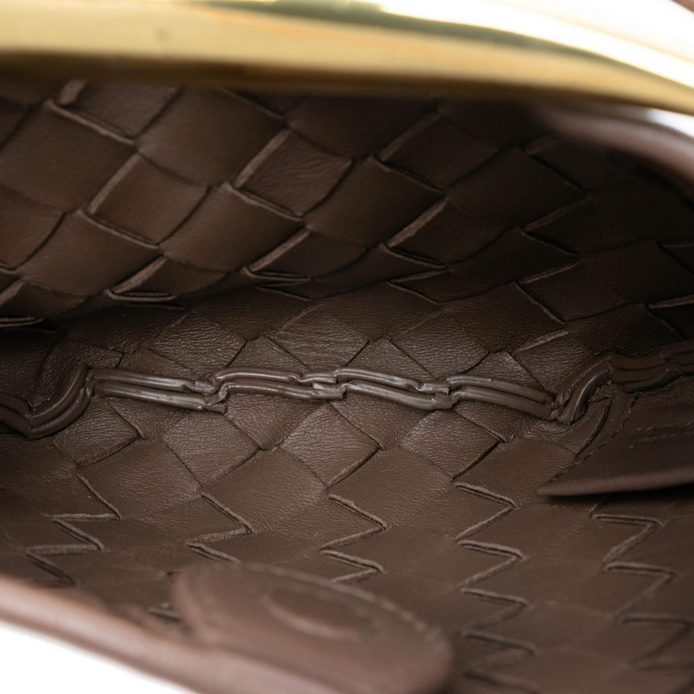 Bottega Veneta Sardine Lambskin Leather Crossbody Brown