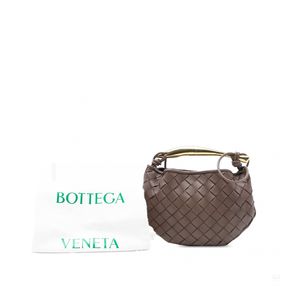 Bottega Veneta Sardine Lambskin Leather Crossbody Brown