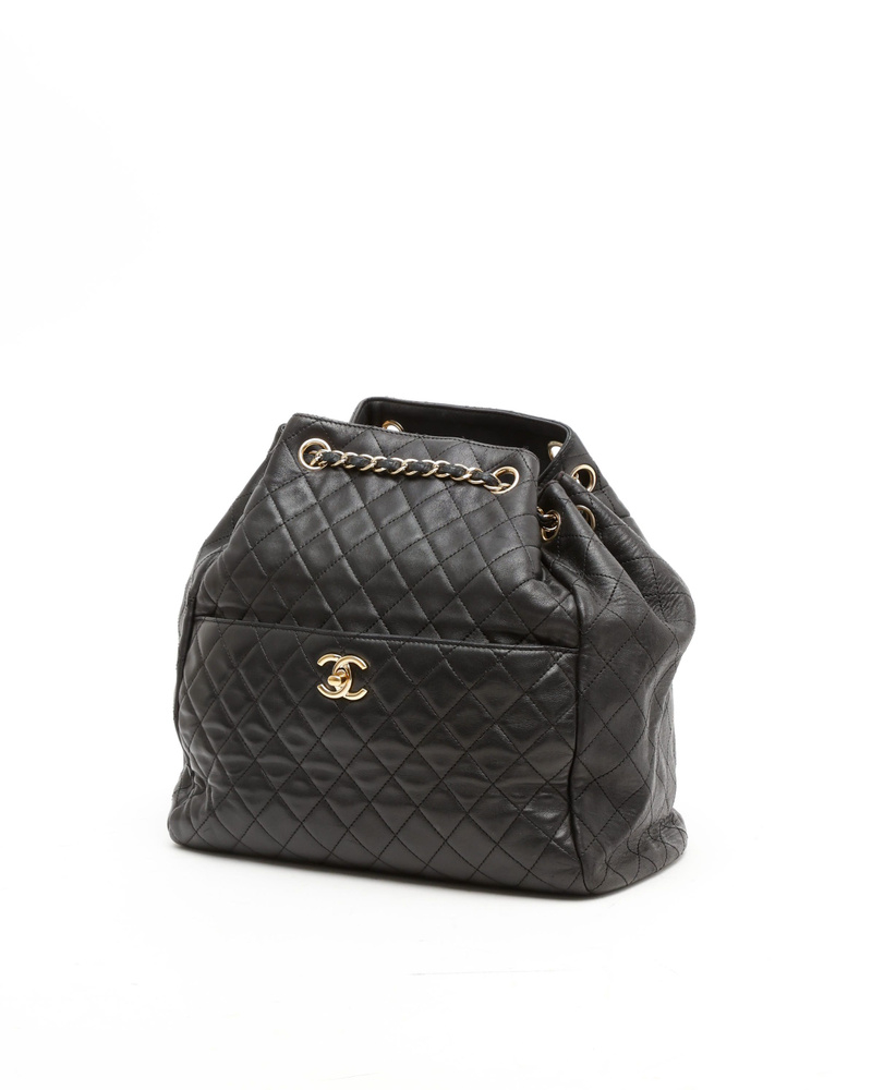 Chanel CC Lock Drawstring Bucket Bag