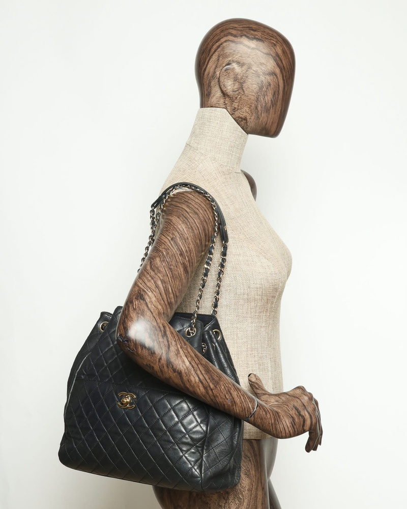 Chanel CC Lock Drawstring Bucket Bag