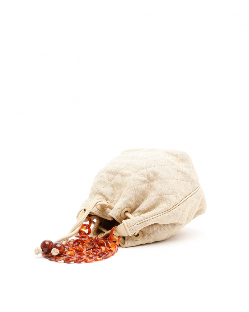 Chanel CC Raffia Bucket Bag