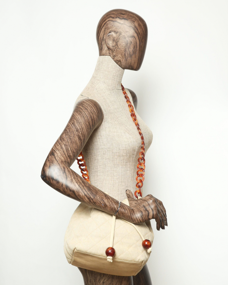 Chanel CC Raffia Bucket Bag