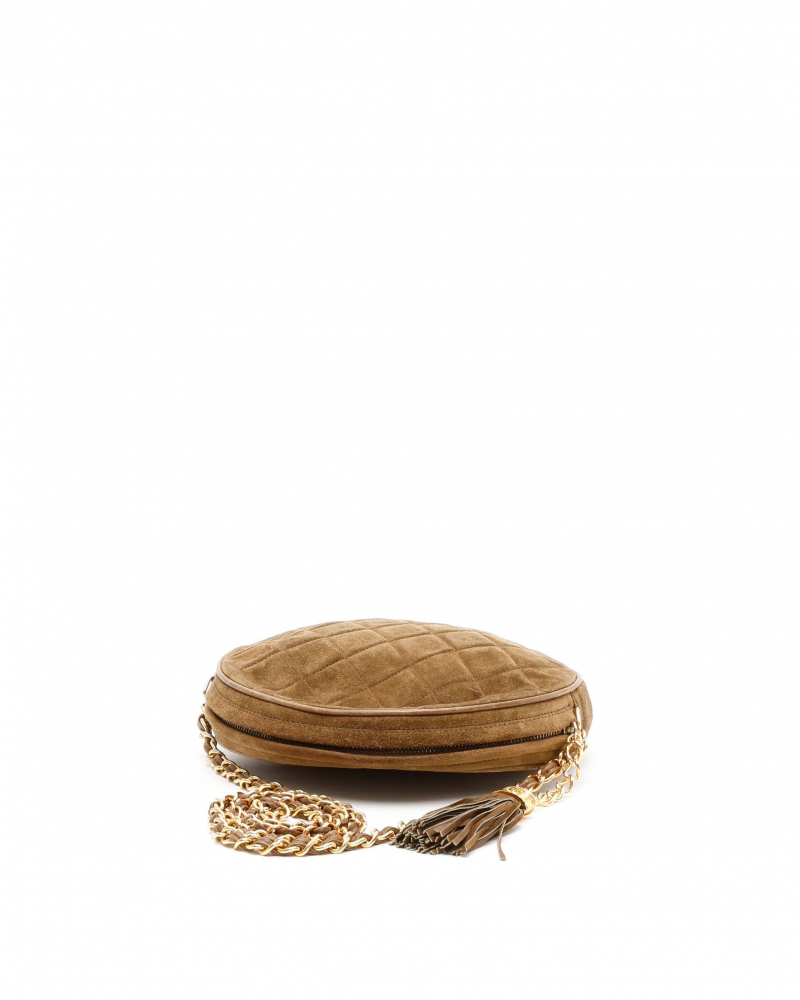 Chanel Classic Round Suede Bag